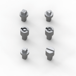Lock Insert Triangle 8 mm, Chrome Plated, Zamak, 15.8 mm Diameter