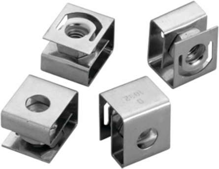 Clip Nut Package, Steel, Plated, Fits U-Style Rack Mounting Angle, 20 Count