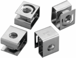 Clip Nut Package, Steel, Plated, Fits U-Style Rack Mounting Angle, 20 Count