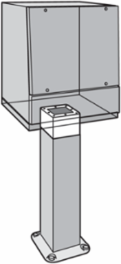 Pedestal Extension, 6.00x8.00x8.00, Light Gray, Steel