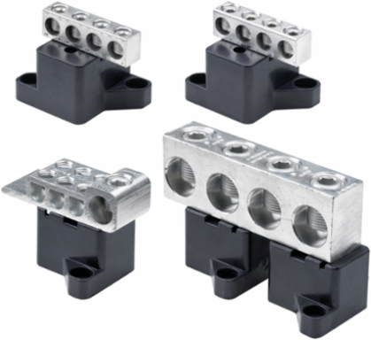 Splitter Box Block Assembly, 85 amps, Brushed, Aluminum