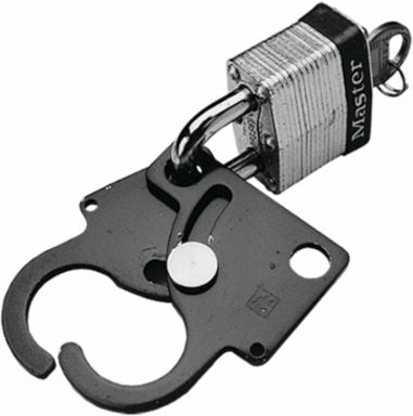 Dual-Access Safety Lockout, Red, Steel with 10 Inch Chain