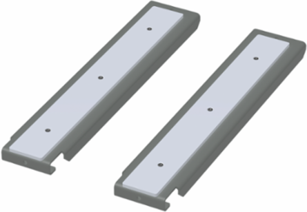 Universal Free-Stand Panel Gliders, 23.00x3.37x1.03, Gray, Steel