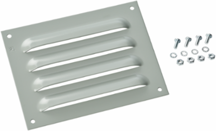 Louver Plate Kit 4.75 Inch x 4.50 Inch, Gray ANSI 61, Mild Steel, 14 Gauge