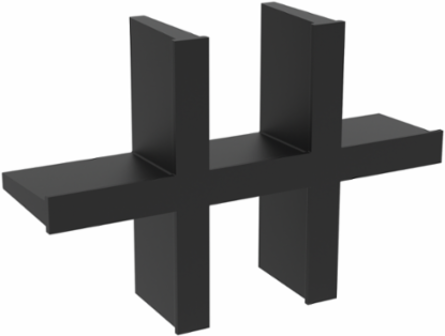 Cable Entry Grommet Divider 70x45x18mm Black Plastic, IP66 Protection