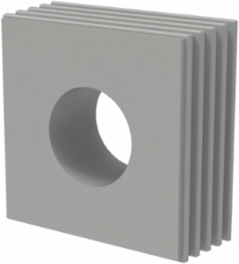 Cable Entry Grommet 20x20x18mm Plastic Gray, IP66, Lightweight 0.0045 kg