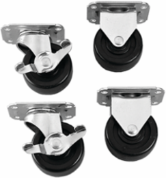 Caster Plate Kit for 18 Inch Deep Enclosures, Plated Steel, 210 lb Load Rating