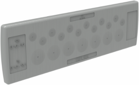 Cable Entry Plate Rectangular 44x142x12mm 19 Entry Gray Plastic