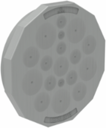 Round Cable Entry Plate, 58x58x12mm, 35 Entries, Gray, Plastic