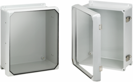 Fiberglass Flat Clear Cover Type 4X, 11.68x9.69x4.62 Inch, Light Gray