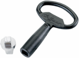 Lock Insert 7mm Square Textured Black Mild Steel with Key