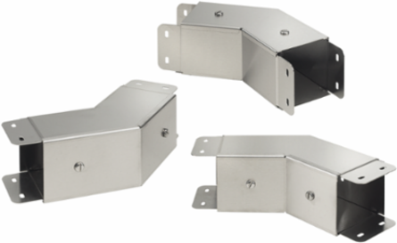 CleanTray 45-Degree Elbow Cover, 2 Inch x 2 Inch, Brushed SS304