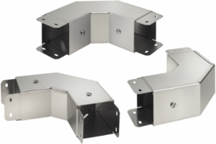 90-Degree Elbow CleanTray Outside Cover, 4 Inch x 4 Inch, Stainless Steel, Brushed Finish
