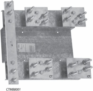 CT Mounting Base, 400 Amp, Steel, 1-Phase, Galvanized Finish, AIC 50,000