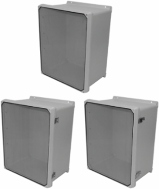 Clearview Flat Cover Type 4X, 19.32x17.32x9.58 Inch, Light Gray, Fiberglass