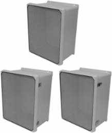 Clearview Flat Cover Type 4X, 19.32x17.32x9.58 Inch, Light Gray, Fiberglass
