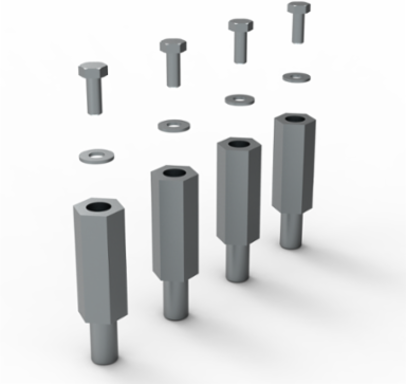 Spacer Kits, CVK, 32x22x19mm, Zinc Plated, Mild Steel