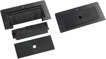 Flush-Mount Floor Brush Kit 4 x 10 Inch, Black Plastic, 1.6 lbs