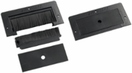 Flush-Mount Floor Brush Kit 4 x 10 Inch, Black Plastic, 1.6 lbs