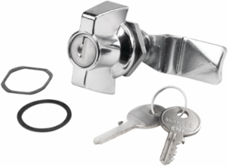 ComLine Key-Locking Wingnut Handle, Polished Steel, 0.36 lb