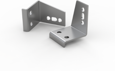 19 Inch Fixing Brackets for 600 mm Consoles, Zinc Plated Steel, 74x51x78 mm