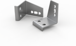 19 Inch Fixing Brackets for 600 mm Consoles, Zinc Plated Steel, 74x51x78 mm