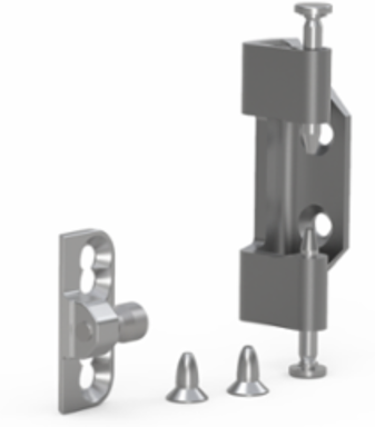Double Door Mounting Kit for Free-Standing Enclosures, 75x22x27mm, Stainless Steel