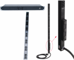 Rack- and Panel-Mount PDU 10 Rec 20A Surge, 19-in length, Black, Steel