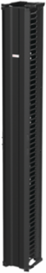 CableTek Vertical Cable Manager 10x96 Inch, Black Aluminum, 51 Rack Units
