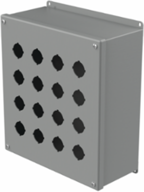Extra-Deep Pushbutton Enclosure 16PB x 30.5mm Steel Gray, NEMA 12, IP65