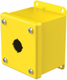 Pushbutton Enclosures Type 12, 1PBx22.5mm, Safety Yellow, Steel