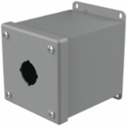 Extra-Deep Pushbutton Enclosure Type 12, 1PB x 30.5 mm, Gray, Steel, NEMA 12