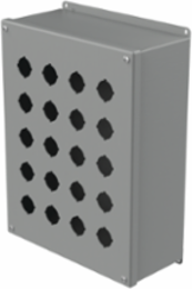 Extra-Deep Pushbutton Enclosure 20PB x 30.5mm, Gray Steel, NEMA Type 12, IP65