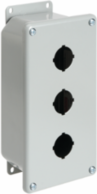 Deep Pushbutton Enclosure 2PB x 22.5mm Gray Steel, NEMA Type 12, IP65