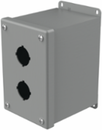 Extra-Deep Pushbutton Enclosure Type 12, 2PB x 30.5mm, Gray Steel, NEMA 12