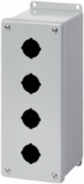 Extra-Deep Pushbutton Enclosure Type 4, 6x4x4.75 Inch, Gray, Steel, NEMA 12