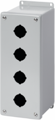 Extra-Deep Pushbutton Enclosure Type 4, 6x4x4.75 Inch, Gray, Mild Steel, NEMA 12