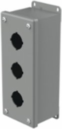 Pushbutton Enclosures Type 12, 3PBx30.5mm, Gray, Steel