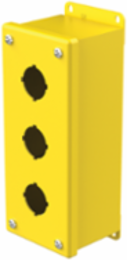 Pushbutton Enclosures Type 12, 3PBx30.5mm, Safety Yellow, Steel