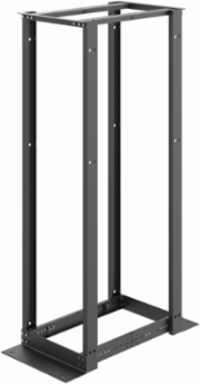 Open Frame Rack 4-Post 38U Tapped, 72.00x20.25, Black, Aluminum