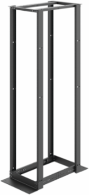 Open Frame Rack 4-Post 45U Tapped, 84.00x20.25, Black, Aluminum