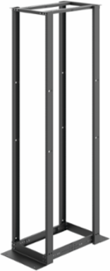 Open Frame Rack 4-Post 51U Tapped, 96.00x20.25, Black, Aluminum