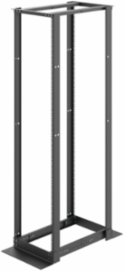 Open Frame Rack 4-Post 45U Square, 84x20.25, Black, Steel