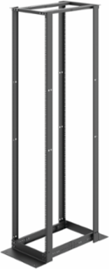 Open Frame Rack 4-Post 51U Square, 96.00x20.25, Black, Steel