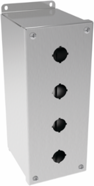 Extra-Deep Pushbutton Enclosure 4PB x 22.5mm, Stainless Steel, NEMA 4X