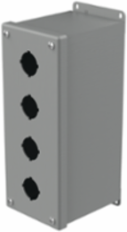 Extra-Deep Pushbutton Enclosure 4PB x 30.5mm, Gray Steel, NEMA Type 12