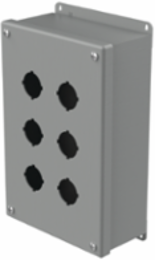Pushbutton Square Enclosures Type 12, 6PBx30.5mm, Gray, Steel