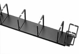 Open-Frame Cable Manager for 19 Inch Rack, Black Steel, 2 Rack Units