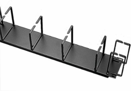Open-Frame Cable Manager 23 Inch Rack, Black Steel, 2 Rack Units