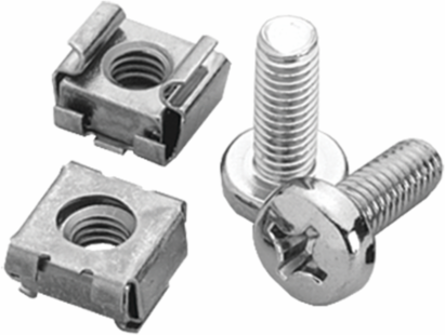 Lock Inserts Slotted Screw M6x16, Zinc-Plated Steel, 8-Pack
